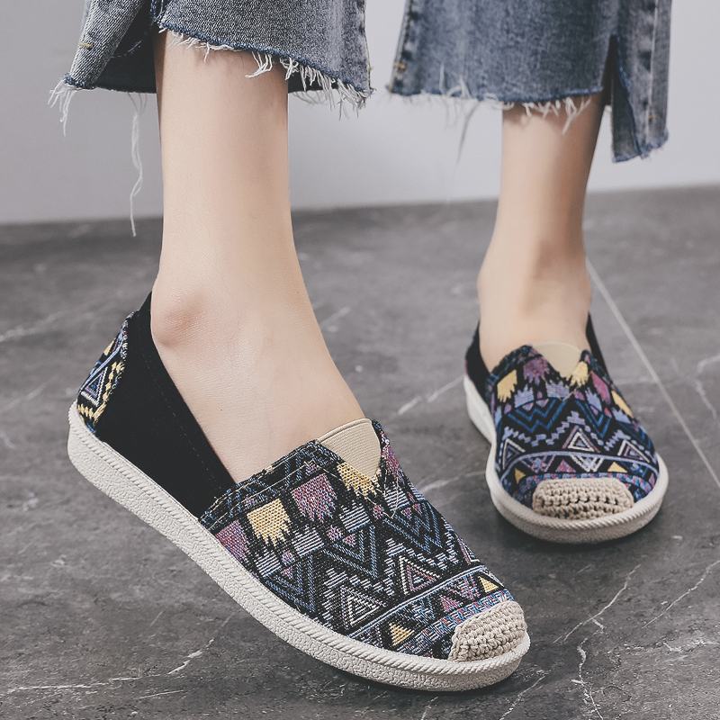 Damskie Casual Soft Patchwork Round Toe Fisherman Shoes