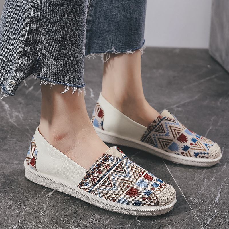 Damskie Casual Soft Patchwork Round Toe Fisherman Shoes
