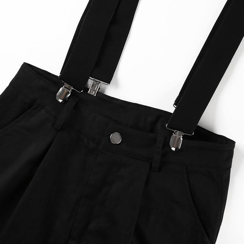 Damskie CZarne Spodnie Streetwear Z Wysokim Stanem Regulowane Spodnie Strrp Cargo Spodnie Damskie Modne Ołówkowe Spodnie
