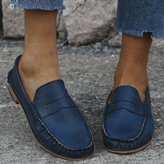 Damskie Duże Rozmiary Soild Slip On Casual Flat Loafers