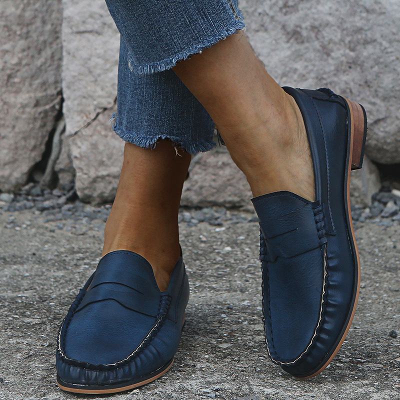 Damskie Duże Rozmiary Soild Slip On Casual Flat Loafers