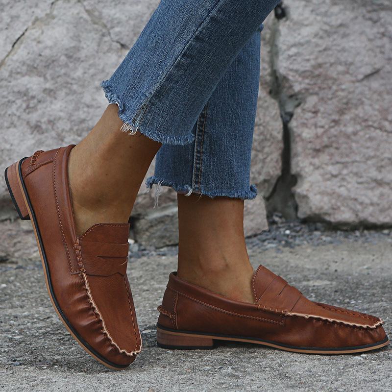 Damskie Duże Rozmiary Soild Slip On Casual Flat Loafers