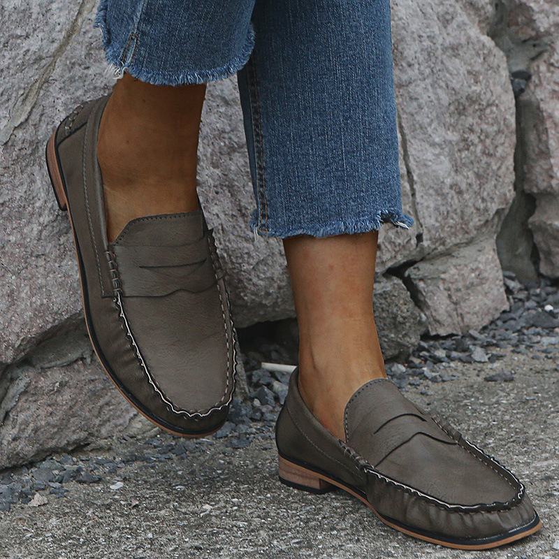 Damskie Duże Rozmiary Soild Slip On Casual Flat Loafers