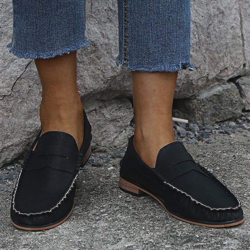 Damskie Duże Rozmiary Soild Slip On Casual Flat Loafers