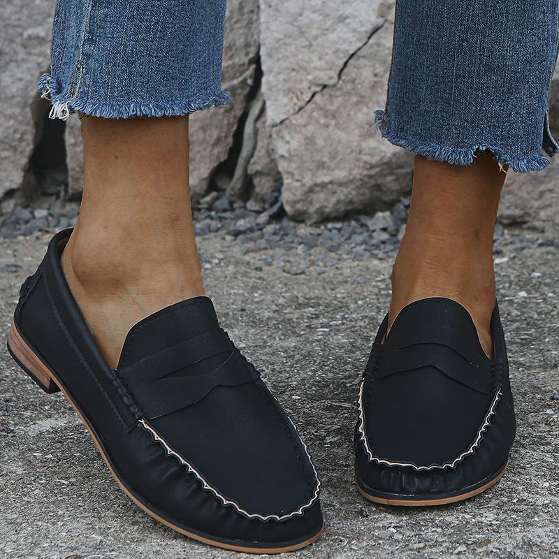 Damskie Duże Rozmiary Soild Slip On Casual Flat Loafers