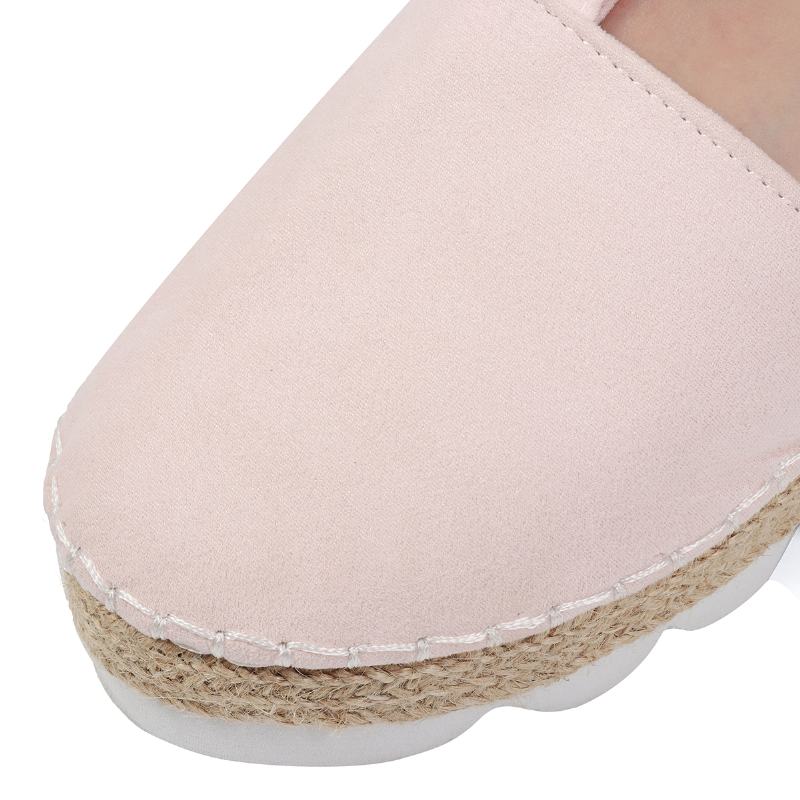 Damskie Espadryle Z Paskami Plus Rozmiar Casual Solid Color Letnie Sandały Na Platformie