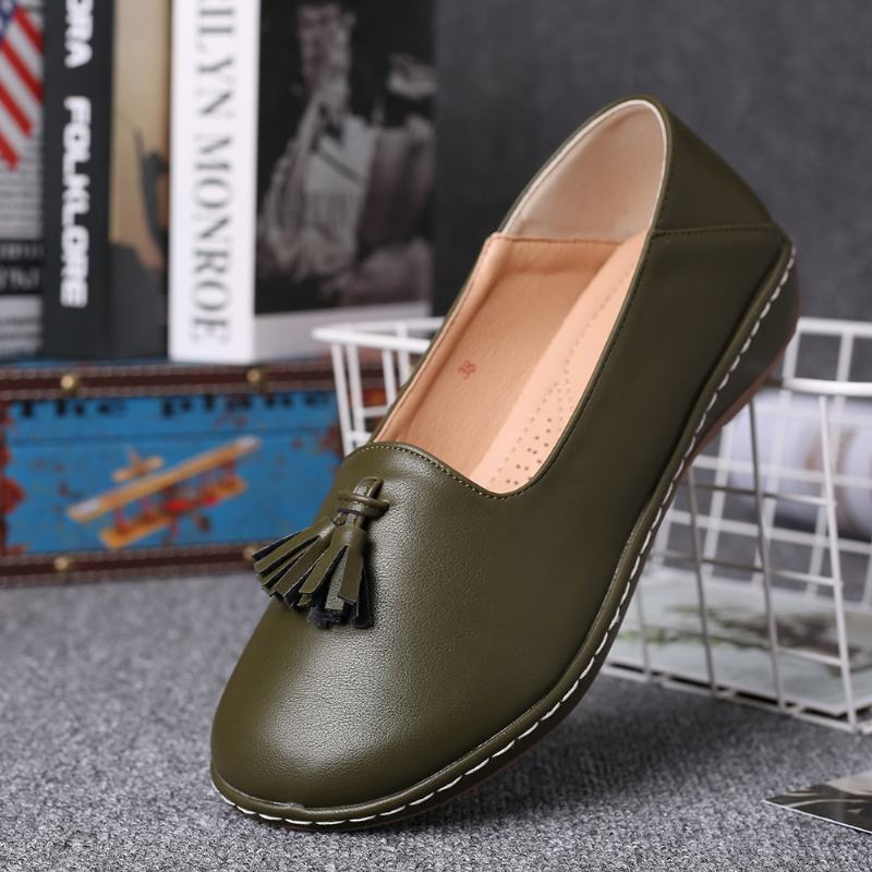 Damskie Frędzle W Jednolitym Kolorze Casual Casal Flats