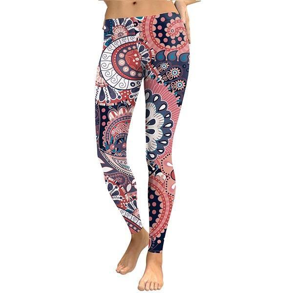 Damskie Legginsy Aztec Round Ombre Digital Drukowanie Pants