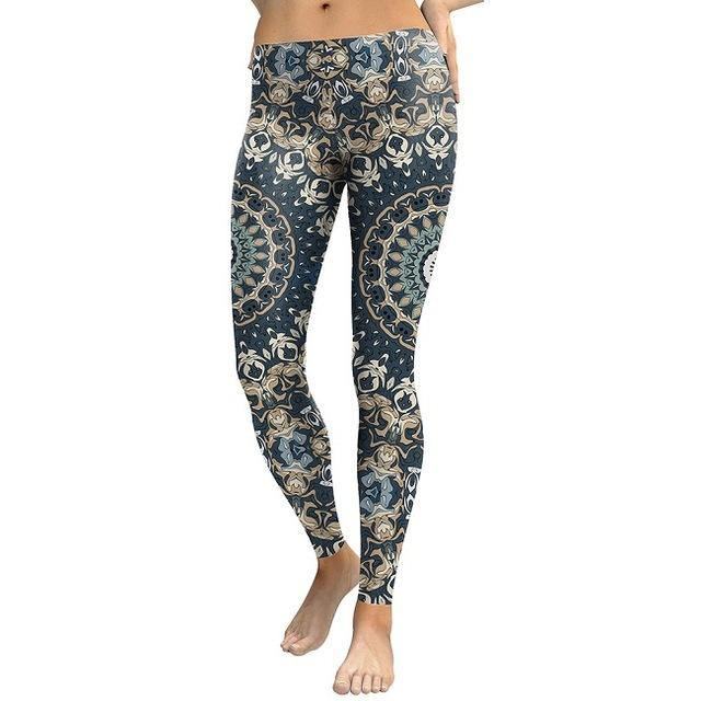 Damskie Legginsy Mandala Flower Digital Drukowanie Pants