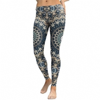 Damskie Legginsy Mandala Flower Digital Drukowanie Pants