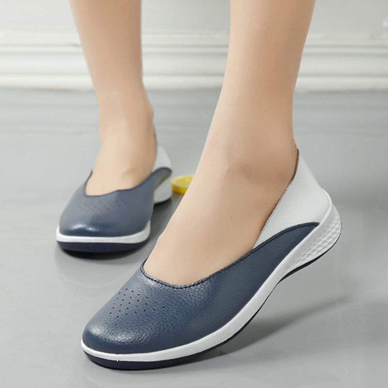 Damskie Luźne Miękkie Szwy Slip On Flat Loafers