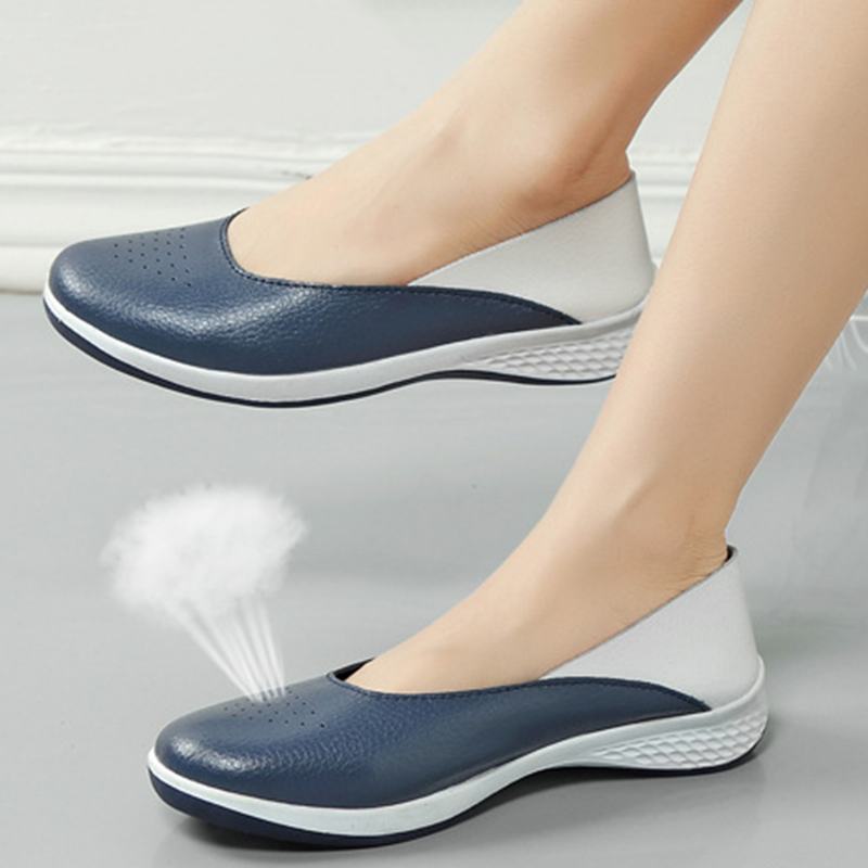 Damskie Luźne Miękkie Szwy Slip On Flat Loafers