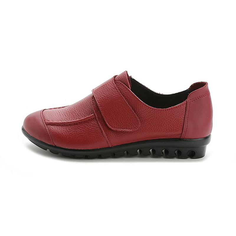 Damskie Miękkie Skórzane Wsuwane Płaskie Buty Magic Stick Pure Color Flat Loafers