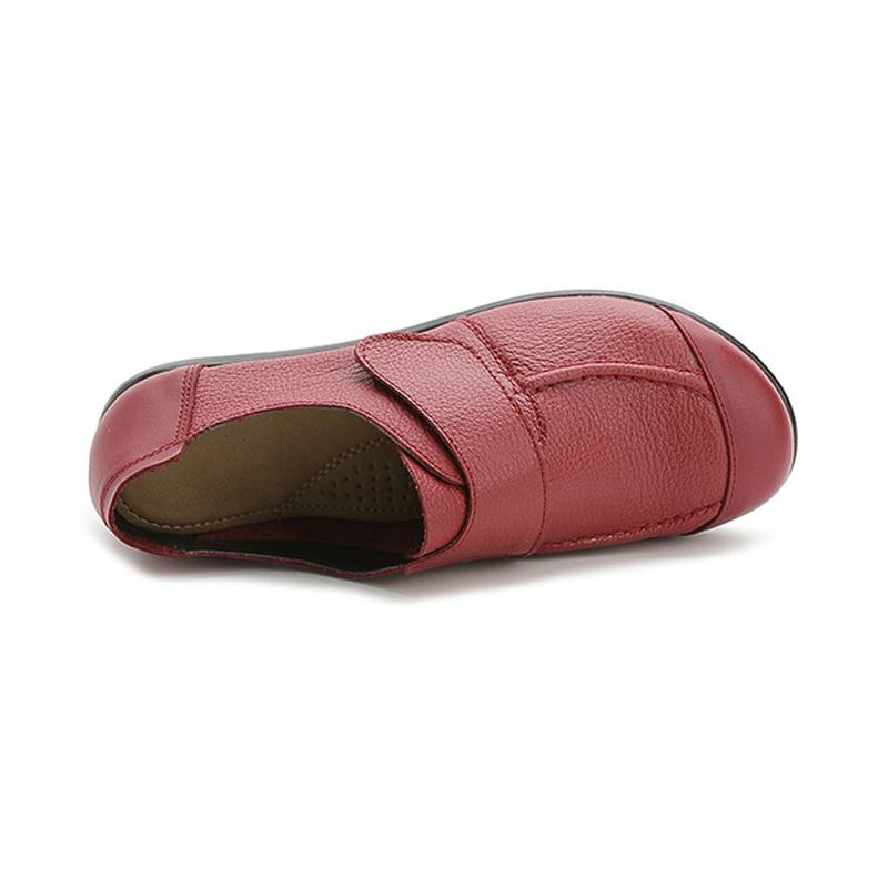 Damskie Miękkie Skórzane Wsuwane Płaskie Buty Magic Stick Pure Color Flat Loafers