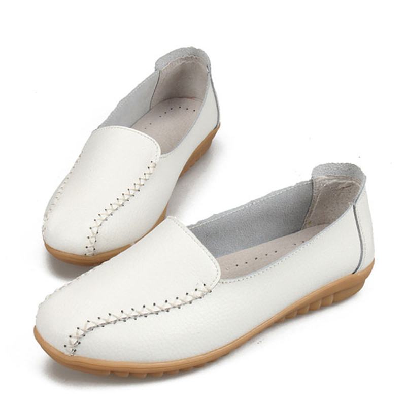 Damskie Mokasyny Buty Na Co Dzień Outdoor Slip On Leather Flats