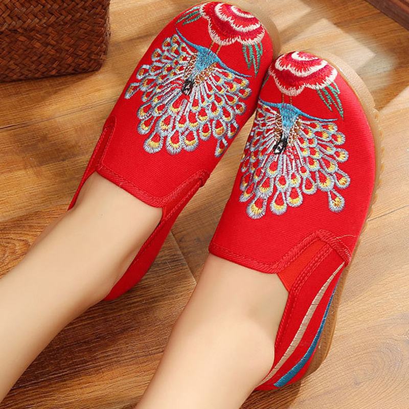 Damskie Mokasyny Flower Slip On Flat Casual Shoes