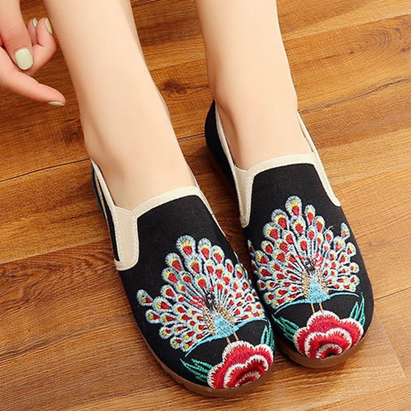 Damskie Mokasyny Flower Slip On Flat Casual Shoes