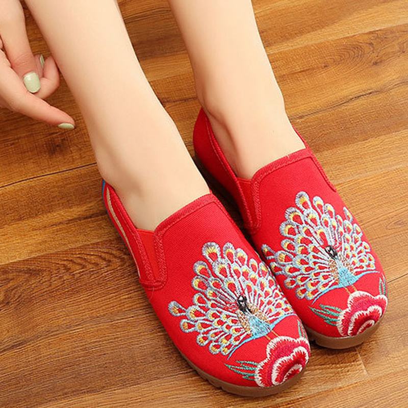 Damskie Mokasyny Flower Slip On Flat Casual Shoes