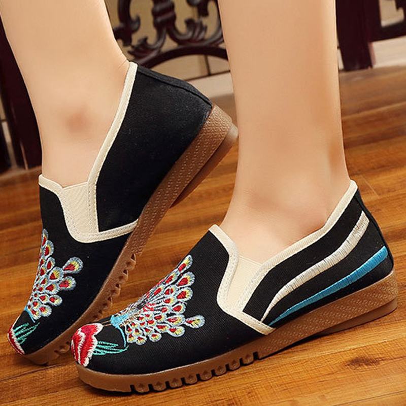 Damskie Mokasyny Flower Slip On Flat Casual Shoes