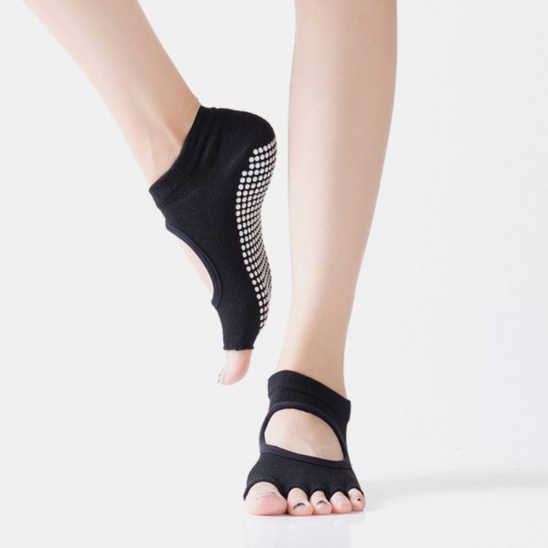 Damskie Oddychające Antypoślizgowe Dozujące Skarpetki Do Jogi Z Odkrytymi Palcami Fitness Pilates Dance Socks