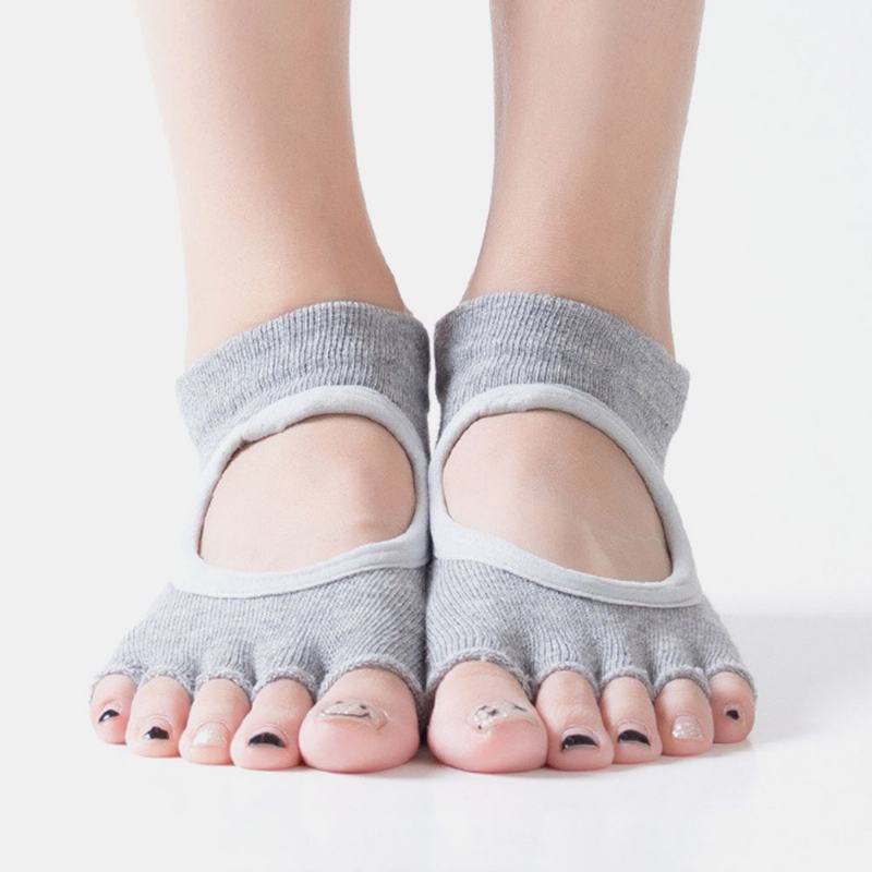 Damskie Oddychające Antypoślizgowe Dozujące Skarpetki Do Jogi Z Odkrytymi Palcami Fitness Pilates Dance Socks