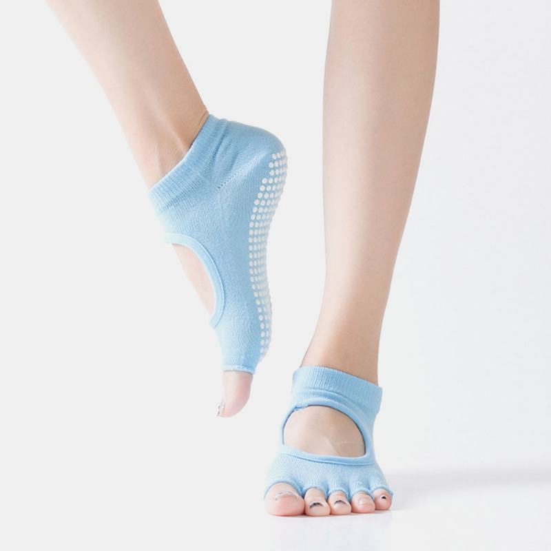 Damskie Oddychające Antypoślizgowe Dozujące Skarpetki Do Jogi Z Odkrytymi Palcami Fitness Pilates Dance Socks