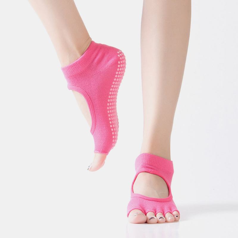 Damskie Oddychające Antypoślizgowe Dozujące Skarpetki Do Jogi Z Odkrytymi Palcami Fitness Pilates Dance Socks