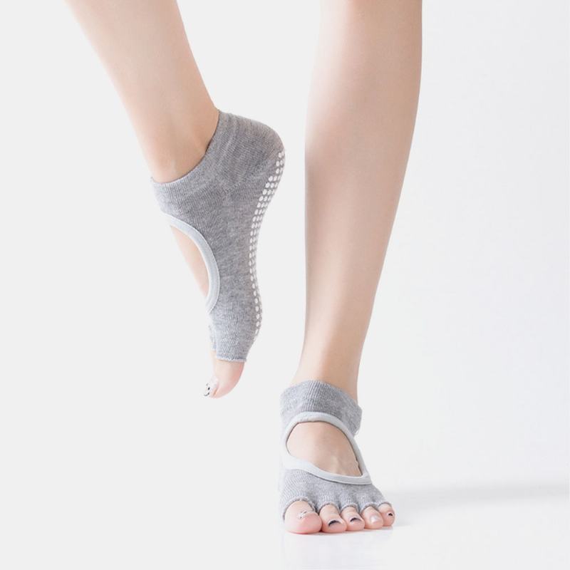 Damskie Oddychające Antypoślizgowe Dozujące Skarpetki Do Jogi Z Odkrytymi Palcami Fitness Pilates Dance Socks