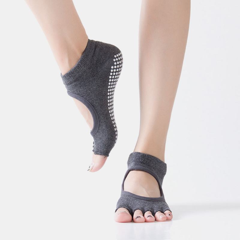 Damskie Oddychające Antypoślizgowe Dozujące Skarpetki Do Jogi Z Odkrytymi Palcami Fitness Pilates Dance Socks