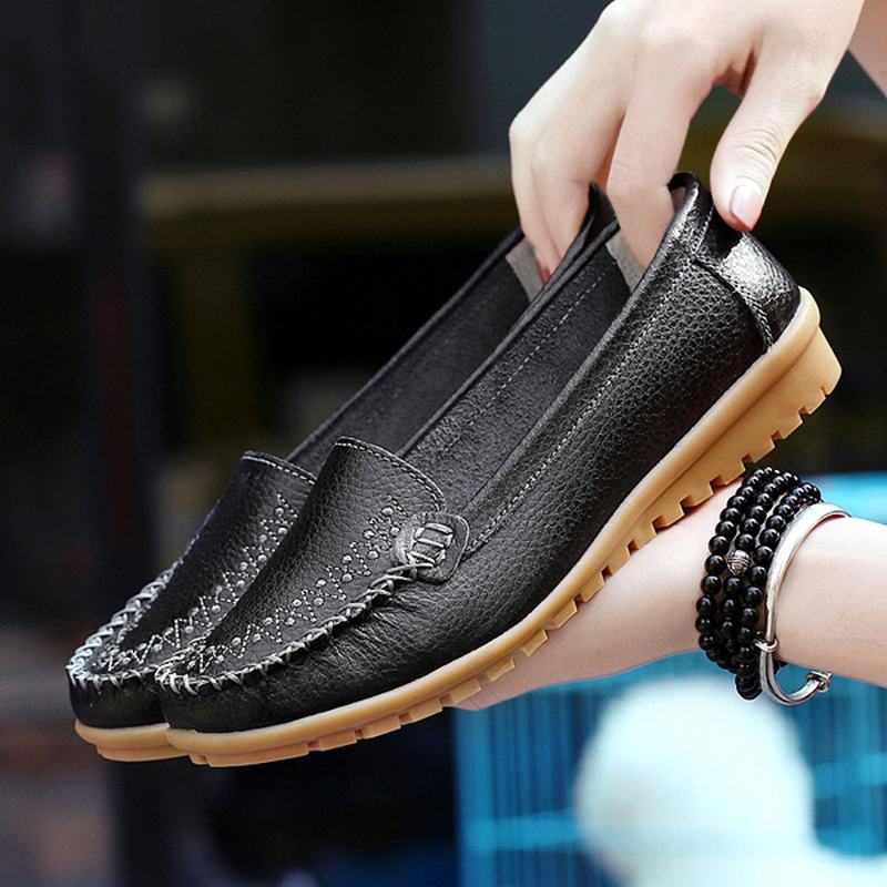 Damskie Płaskie Buty Casual Slip On Outdoor Loafers