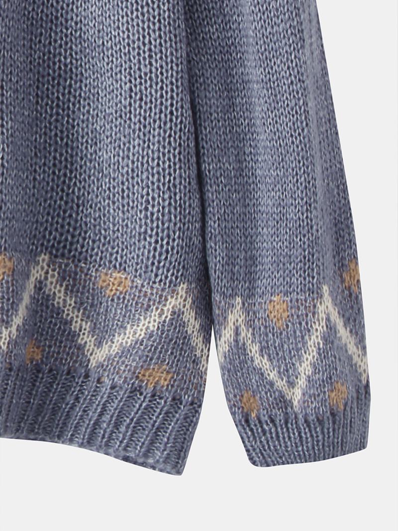Damskie Swetry W Stylu Vintage Z Dzianiny Z Raglanowymi Rękawami