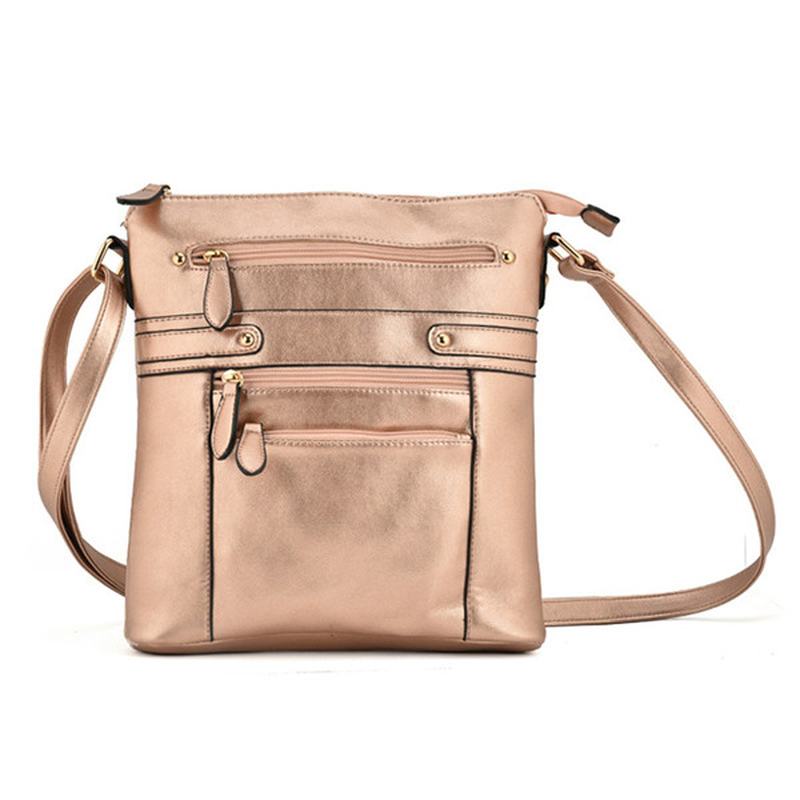 Damskie Wielowarstwowe Kieszenie Na Suwak Torby Kurierskie Casual Torby Na Ramię Torby Crossbody