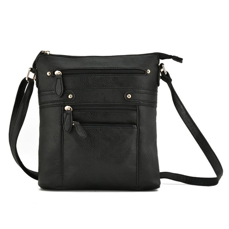 Damskie Wielowarstwowe Kieszenie Na Suwak Torby Kurierskie Casual Torby Na Ramię Torby Crossbody