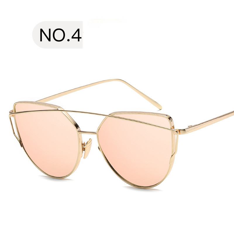 Design Mirror Różowe Złoto Vintage Cateye Moda Okulary Przeciwsłoneczne Lady Eyewear
