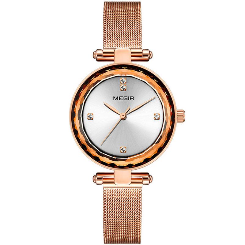 Diamentowy Wodoodporny Zegarek Damski W Stylu Casual Milanese Stalowe Zegarki Kwarcowe