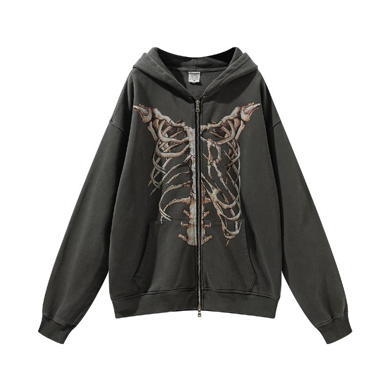 Distressed Cardigan Sweter Z Kapturem Marki Tide