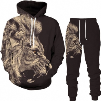 Druk Cyfrowy 3d Animal Lion Bluza Dresowa