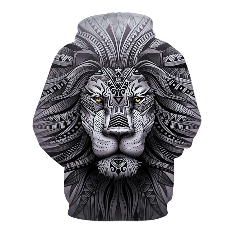 Druk Cyfrowy 3d Lion Baseball Uniform Hoodie