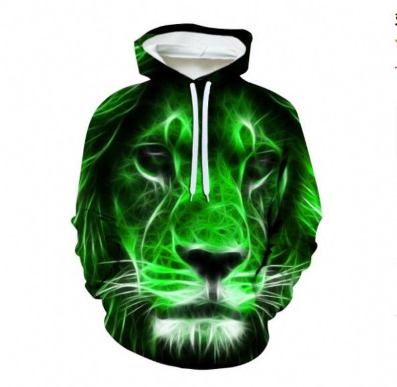 Druk Cyfrowy 3d Lion Baseball Uniform Hoodie