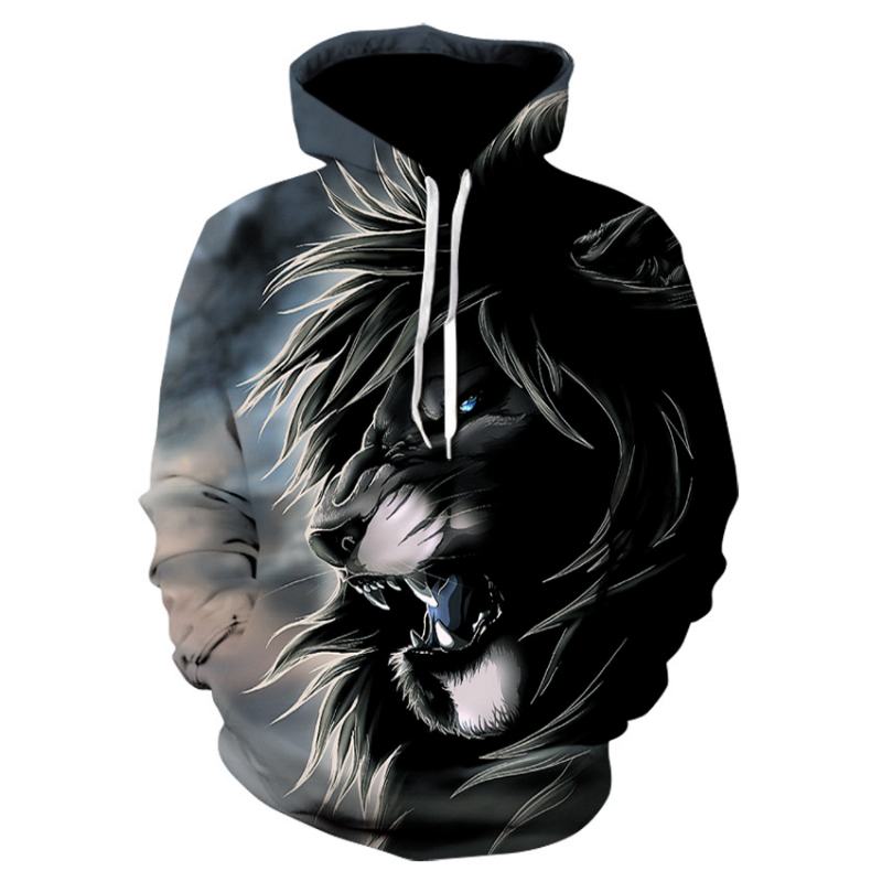 Druk Cyfrowy 3d Lion Baseball Uniform Hoodie