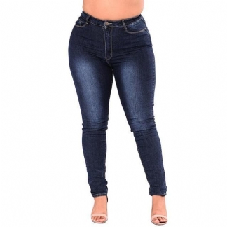 Dżinsy Z Wysokim Stanem Femme Damskie 5xl 6xl 7xl Legginsy W Dużych Rozmiarach Niebieskie Dżinsy Obcisłe Dżinsy Ołówkowe Spodnie Stretch Bodycon Wąskie Spodnie
