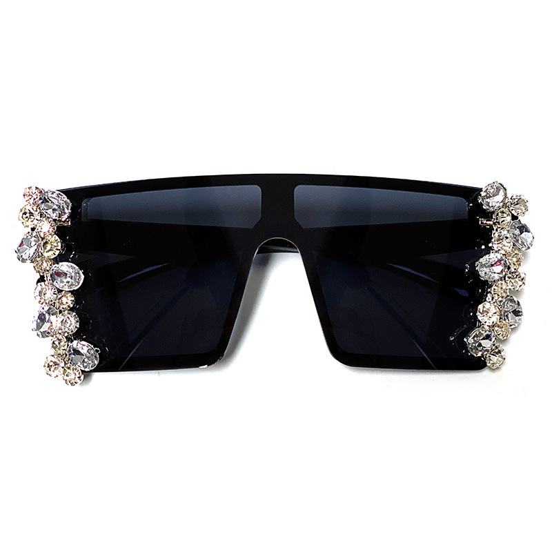 Duże Kwadratowe Oprawki Diamond Chain Diamond Okulary Przeciwsłoneczne