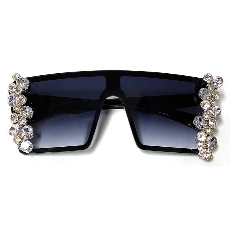 Duże Kwadratowe Oprawki Diamond Chain Diamond Okulary Przeciwsłoneczne