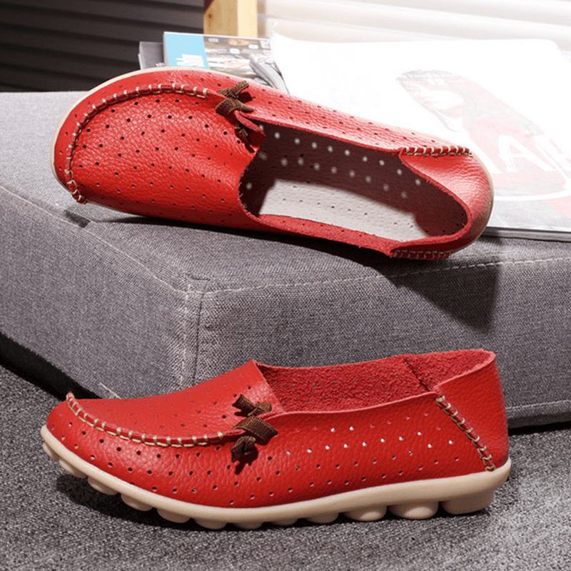 Duże Rozmiary Damskie Płaskie Buty Na Co Dzień Slip On Ballerina Flats Hollow Out Flat Loafers