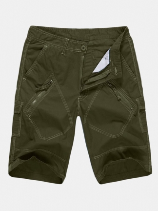 Duży Rozmiar 30-40 Casual Cargo Shorts Letnie Męskie Jednolite Kolorowe Kieszenie Spodenki Do Kolan