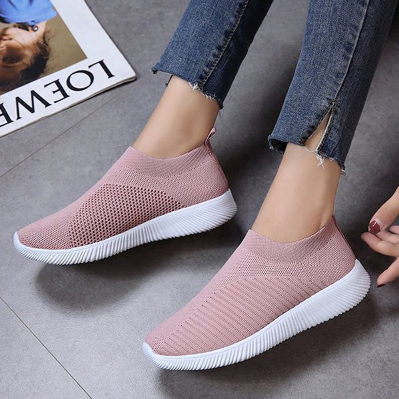 Duży Rozmiar Damskiej Siateczki Outdoor Slip On Sneakers