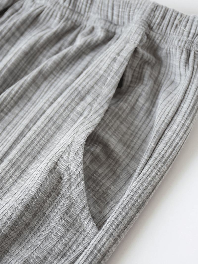 Dwuczęściowy Zestaw Piżamy Z Teksturowanej Bawełny Z Długim Rękawem Plus Size