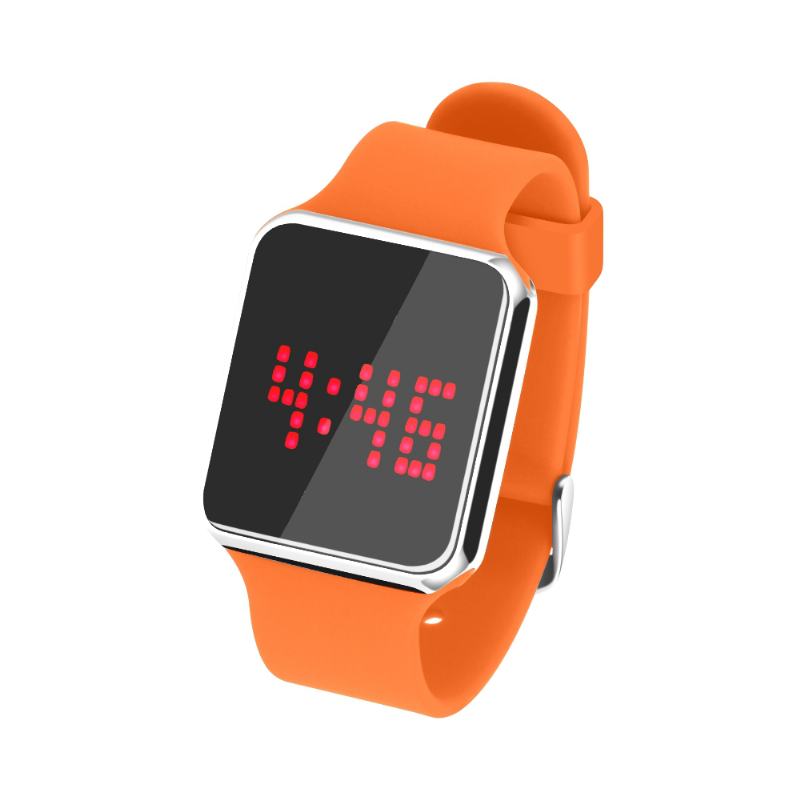 Dynamiczny Kalendarz Alarmowy Z Ekranem Led 12/24 Godzin Świecący Wodoodporny Silikonowy Pasek Cyfrowy Zegarek