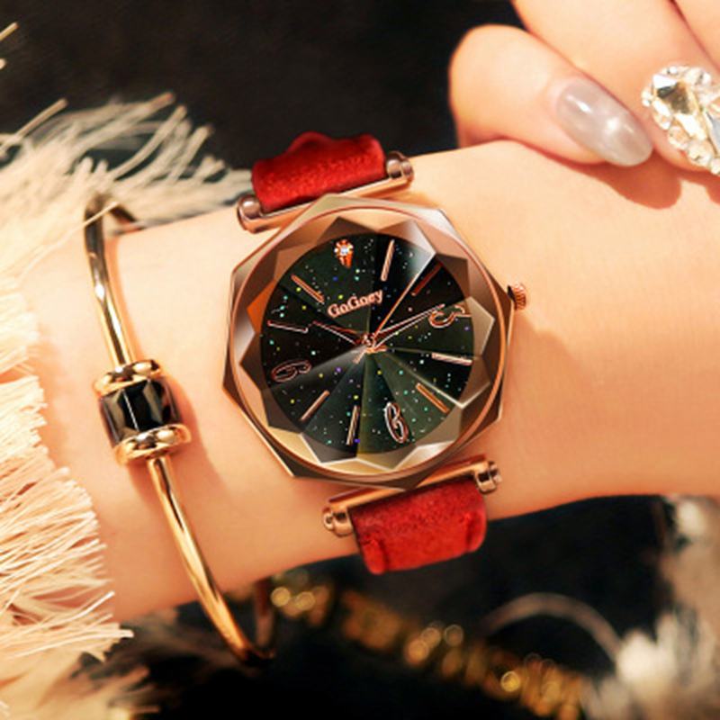 Elegancka Dekoracja Gwiaździstego Nieba Mesh Steel Moda Damskie Watch Zegarek Kwarcowy