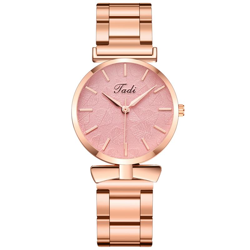 Elegancki Design Bez Numeru Wybierania Casual Ladies Wrist Watch Rose Gold Case Full Quartz Watch